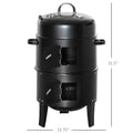 Outsunny Vertical Charcoal Bbq Smoker, 3 In 1 16