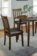Kitchen 5Pc Dining Set Round Dining Table And 4X Side Chairs Walnut, Dark Brown Transitional Solid Wood Dining Room Furniturepadded Seat Wood Walnut Brown Slat Back Seats 4 Wood Dining Room Solid