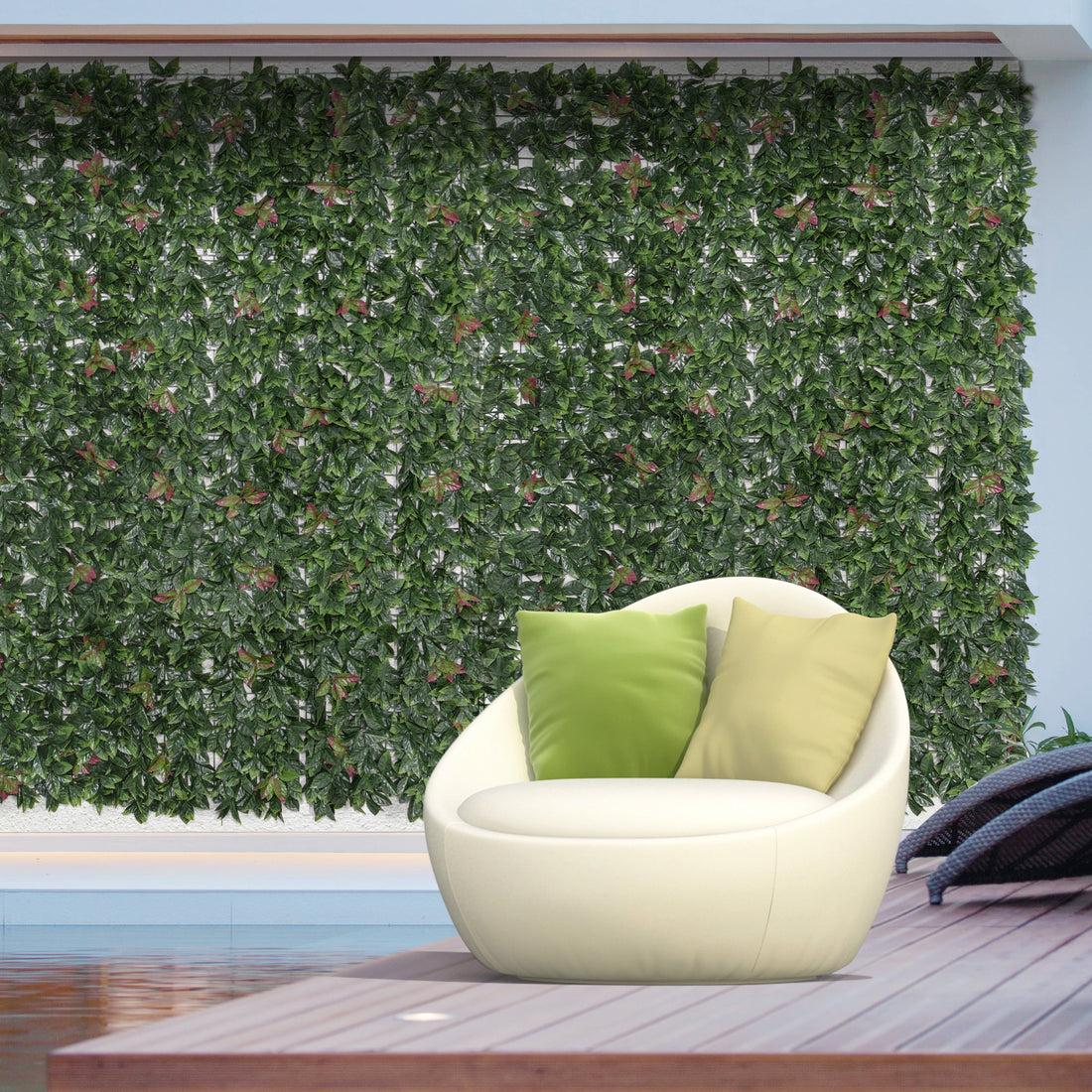 Outsunny Grass Wall Panels, 20" X 20" Artificial Grass Wall Decor,Greenery Backdrop Panels Wall For Outdoor, Indoor, Garden, Fence, Backyard, Green And Red Green Polyethylene