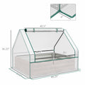 Outsunny Raised Garden Bed With Mini Greenhouse, Galvanized Outdoor Planter Box With Cover, For Herbs And Vegetables, Use For Patio, Garden, Balcony, White Cover And Brown Planter White Steel
