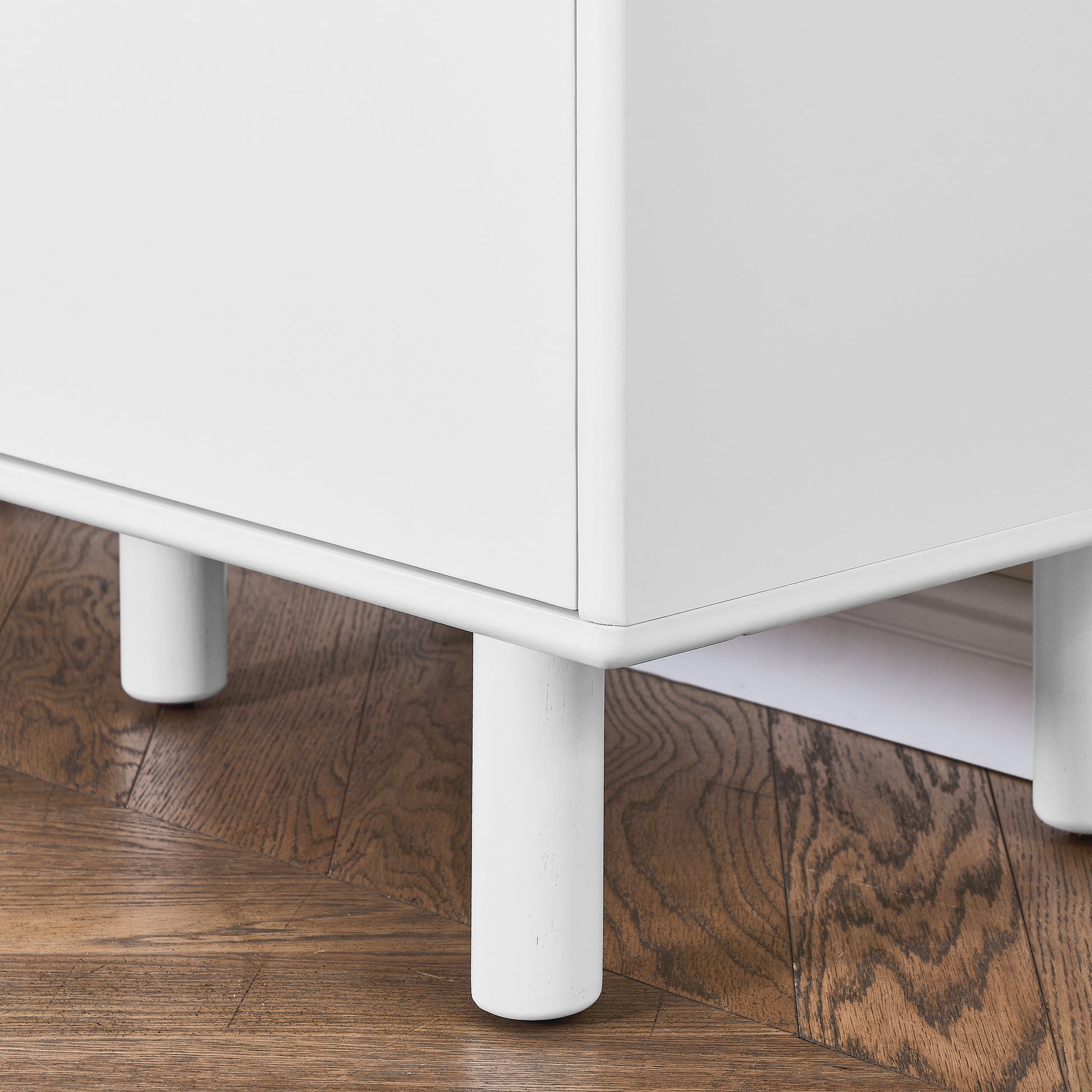 Storage Cabinet With Door, Multifunctional Storage Cabinet, Modern Sideboard Cabinet, Wooden Storage Cabinet, Leather Handle Drawer Cabinet, Home Storage Cabinet, Office Cabinet White Solid Wood Mdf