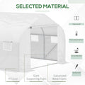 Outsunny 11.5' X 10' X 6.5' Outdoor Walk In Greenhouse, Tunnel Green House With Roll Up Windows, Zippered Door, Pe Cover, Heavy Duty Steel Frame, White White Steel