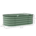 Outsunny 3.4' X 2' X 1' Galvanized Raised Garden Bed Kit, Outdoor Metal Elevated Planter Box With Safety Edging, Easy Diy Stock Tank For Growing Flowers, Herbs & Vegetables, Green Green Steel