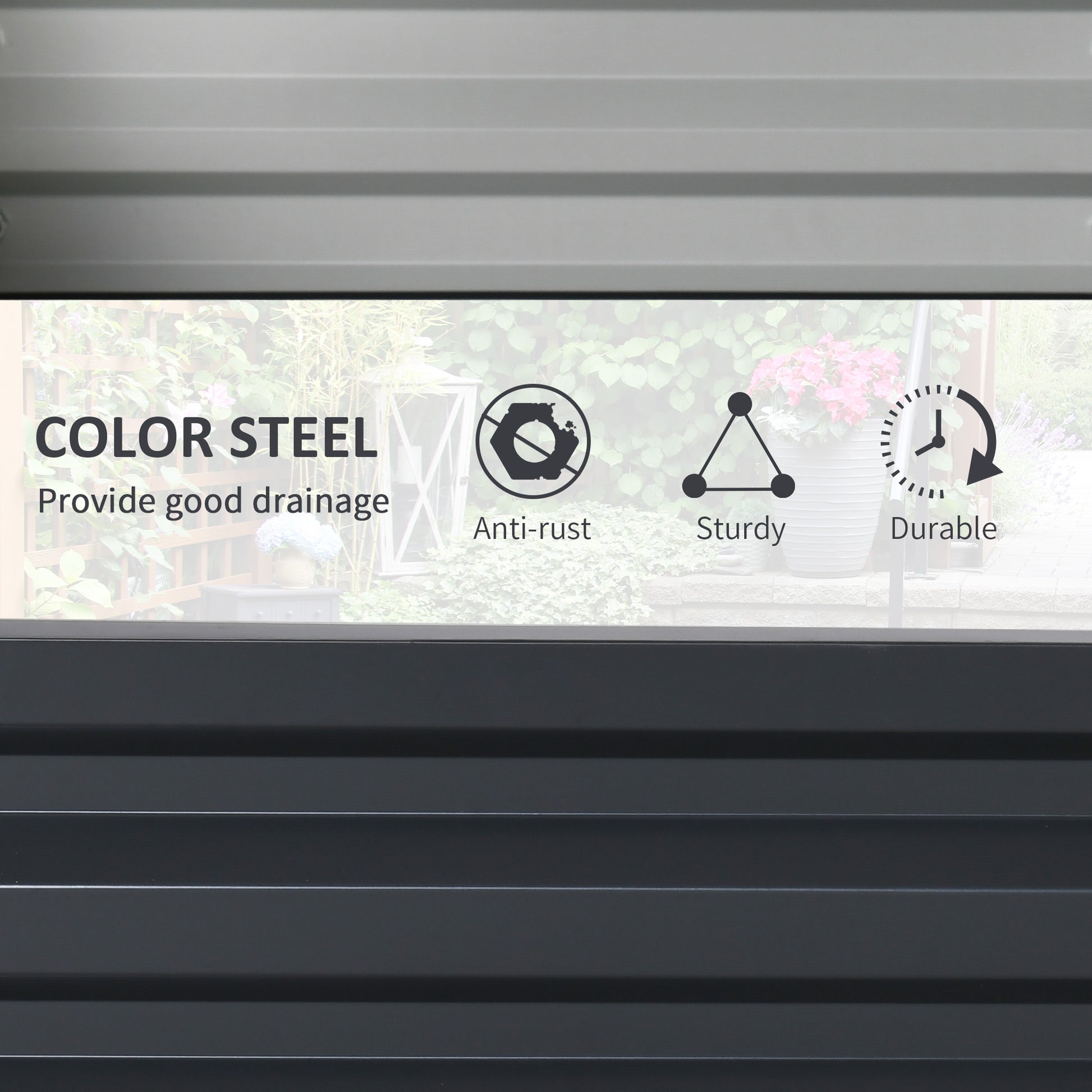 Outsunny Raised Garden Bed, 4' X 2' X 1' Galvanized Planter Box Raised Bed For Vegetables, Flowers, Plants And Herbs, Gray Gray Steel