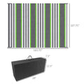 Outsunny Reversible Outdoor Rug Carpet, 9' X 12' Waterproof Plastic Straw Rug, Portable Rv Camping Rugs With Carry Bag, Large Floor Mat For Backyard, Deck, Picnic, Beach, Green & Gray Striped Green Polypropylene