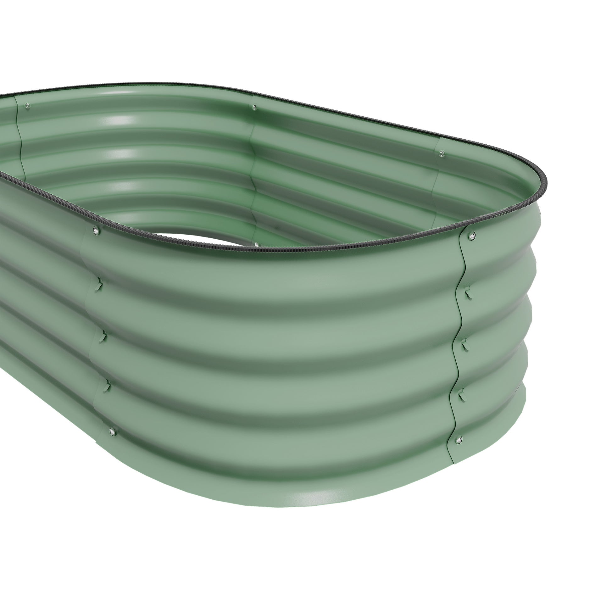 Outsunny 3.4' X 2' X 1' Galvanized Raised Garden Bed Kit, Outdoor Metal Elevated Planter Box With Safety Edging, Easy Diy Stock Tank For Growing Flowers, Herbs & Vegetables, Green Green Steel