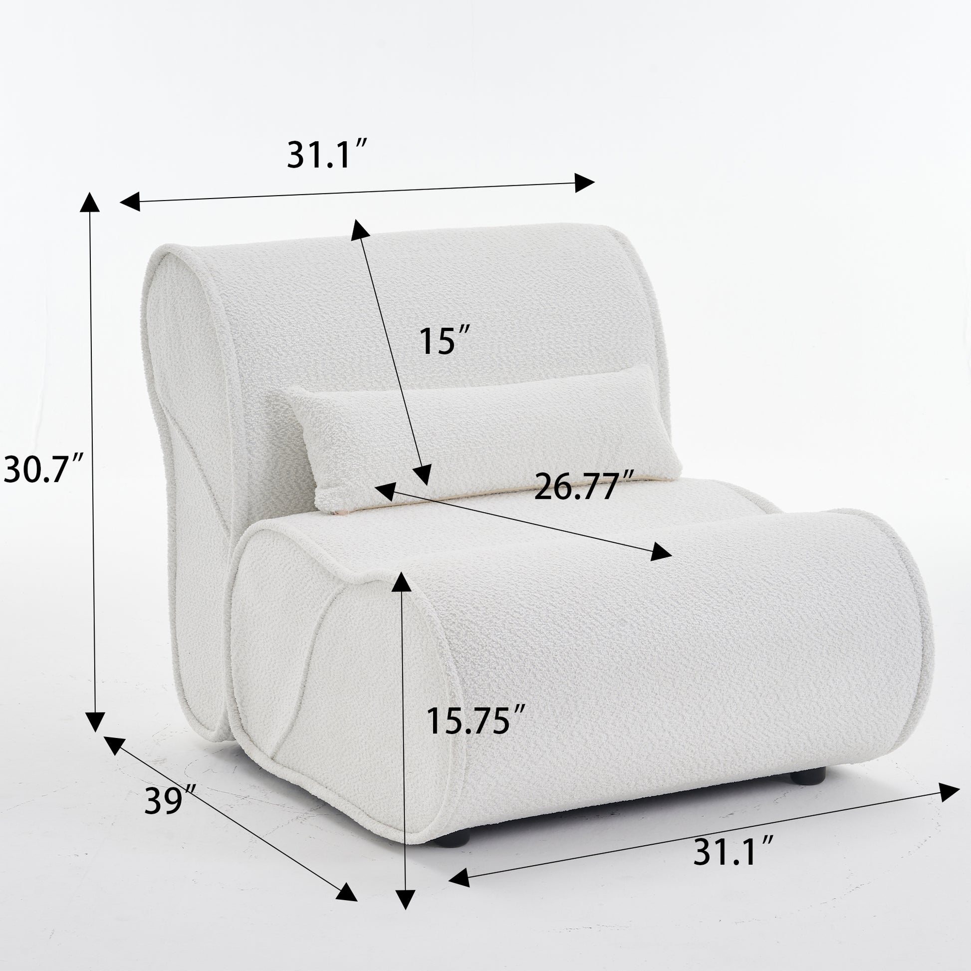 Soft Pellet Velvet Recliner Comfortable Lounge Chair With Waist Pack Padding, Modern Design, Ideal For Living Room, Bedroom Or Office Beige Beige Fabric