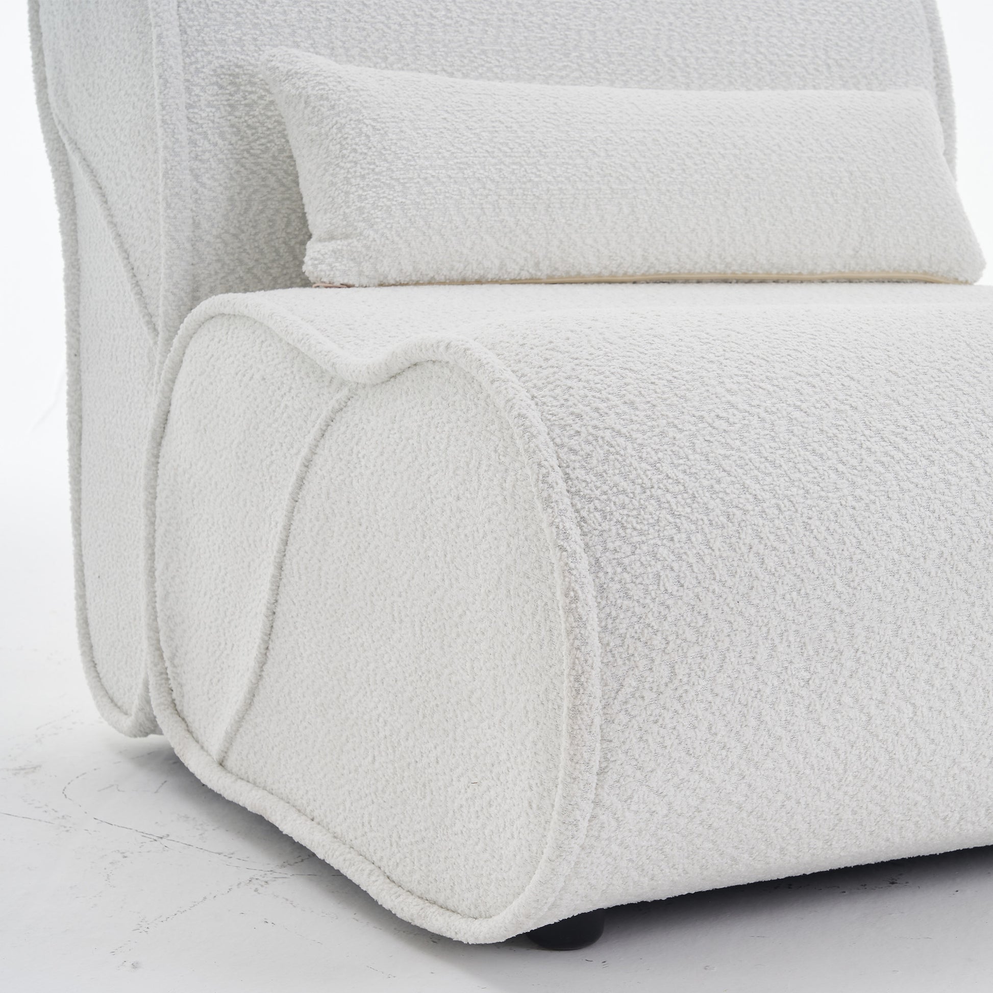 Soft Pellet Velvet Recliner Comfortable Lounge Chair With Waist Pack Padding, Modern Design, Ideal For Living Room, Bedroom Or Office Beige Beige Fabric