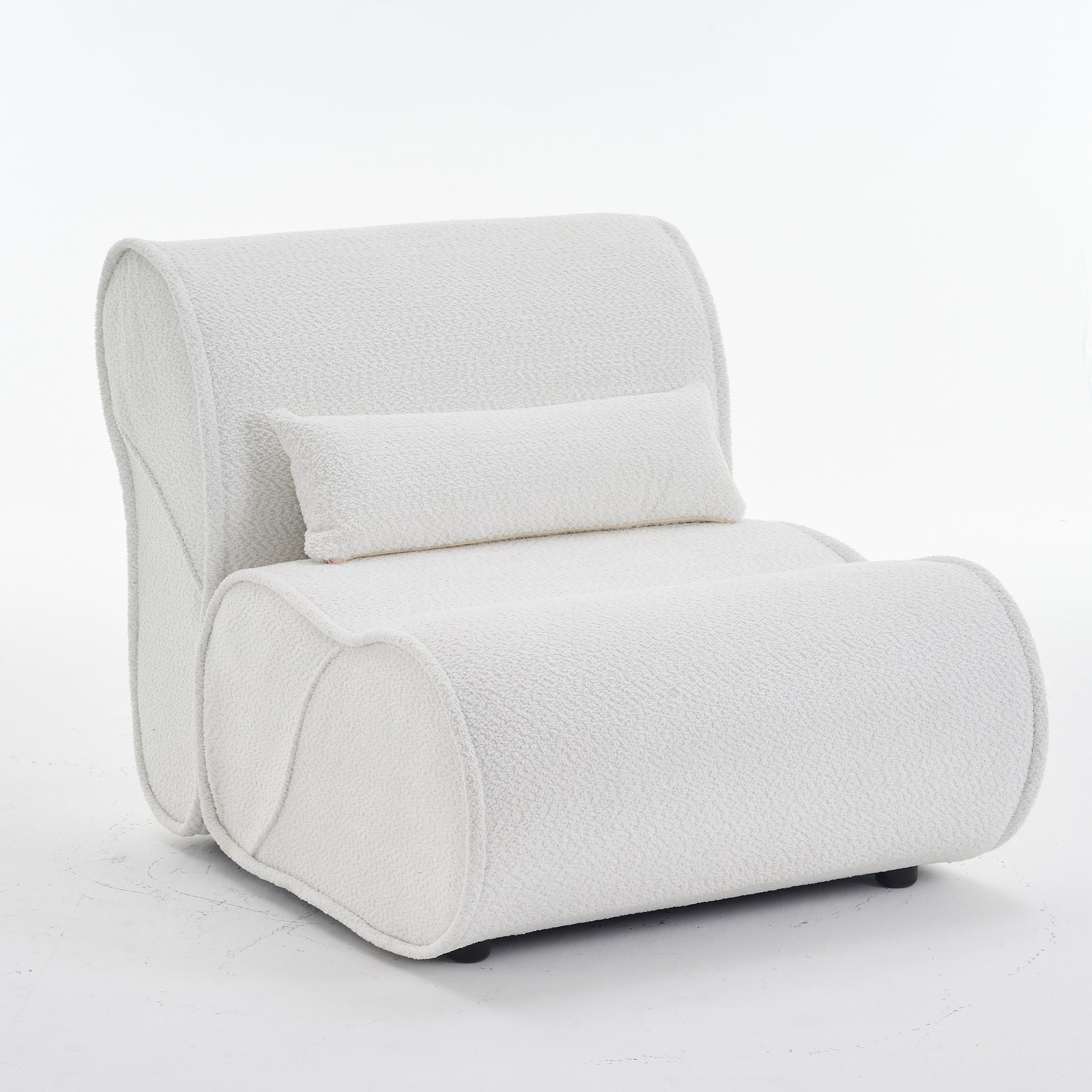 Soft Pellet Velvet Recliner Comfortable Lounge Chair With Waist Pack Padding, Modern Design, Ideal For Living Room, Bedroom Or Office Beige Beige Fabric