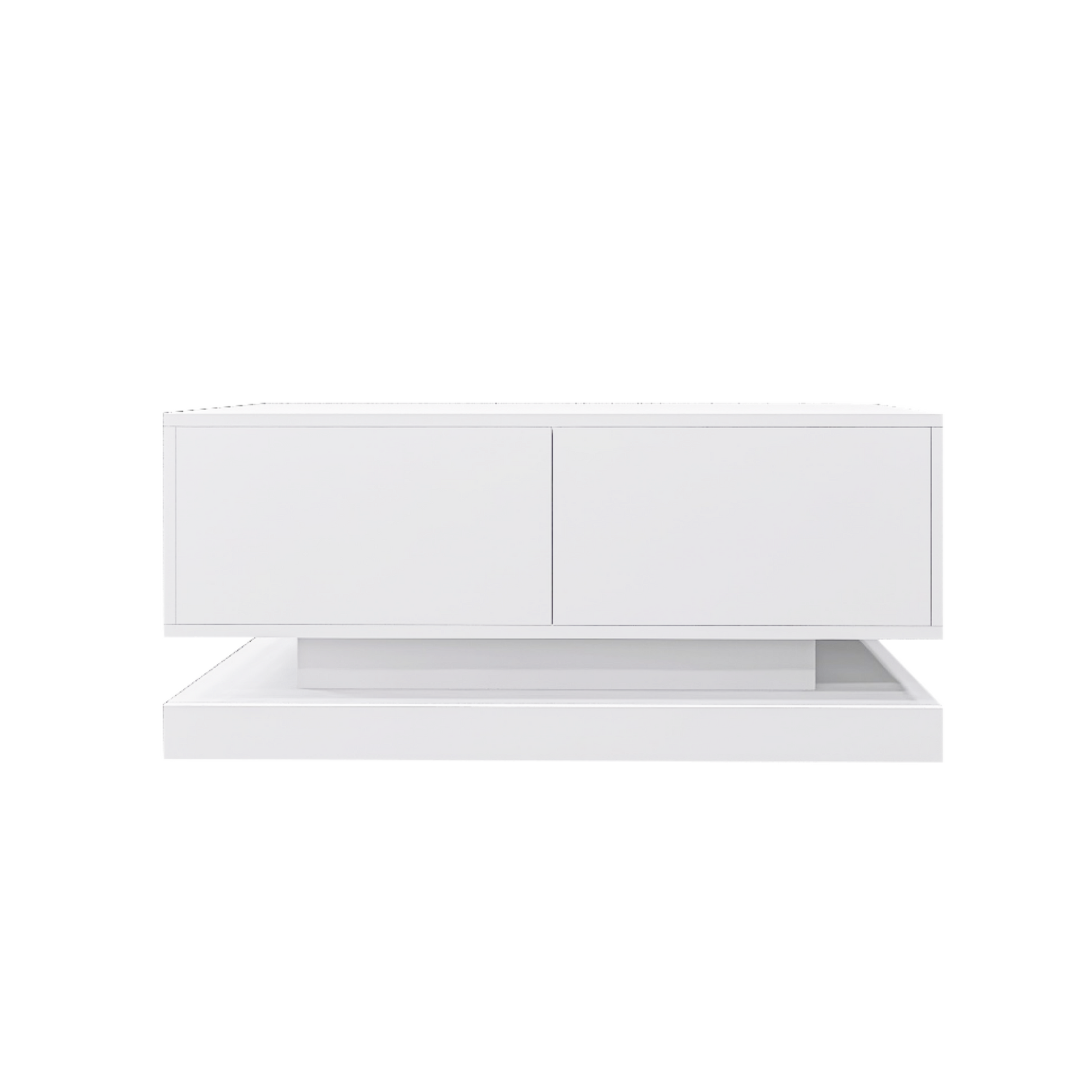 High Glossy Coffee Table With 2 Drawers Have Rgb Led Light With Buletooth Control White White Primary Living Space Rosewood Square Drawers Coffee & End Tables Lacquered Particle Board