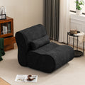 Soft Pellet Velvet Recliner Comfortable Lounge Chair With Waist Pack Padding, Modern Design, Ideal For Living Room, Bedroom Or Office Black Matte Black Fabric