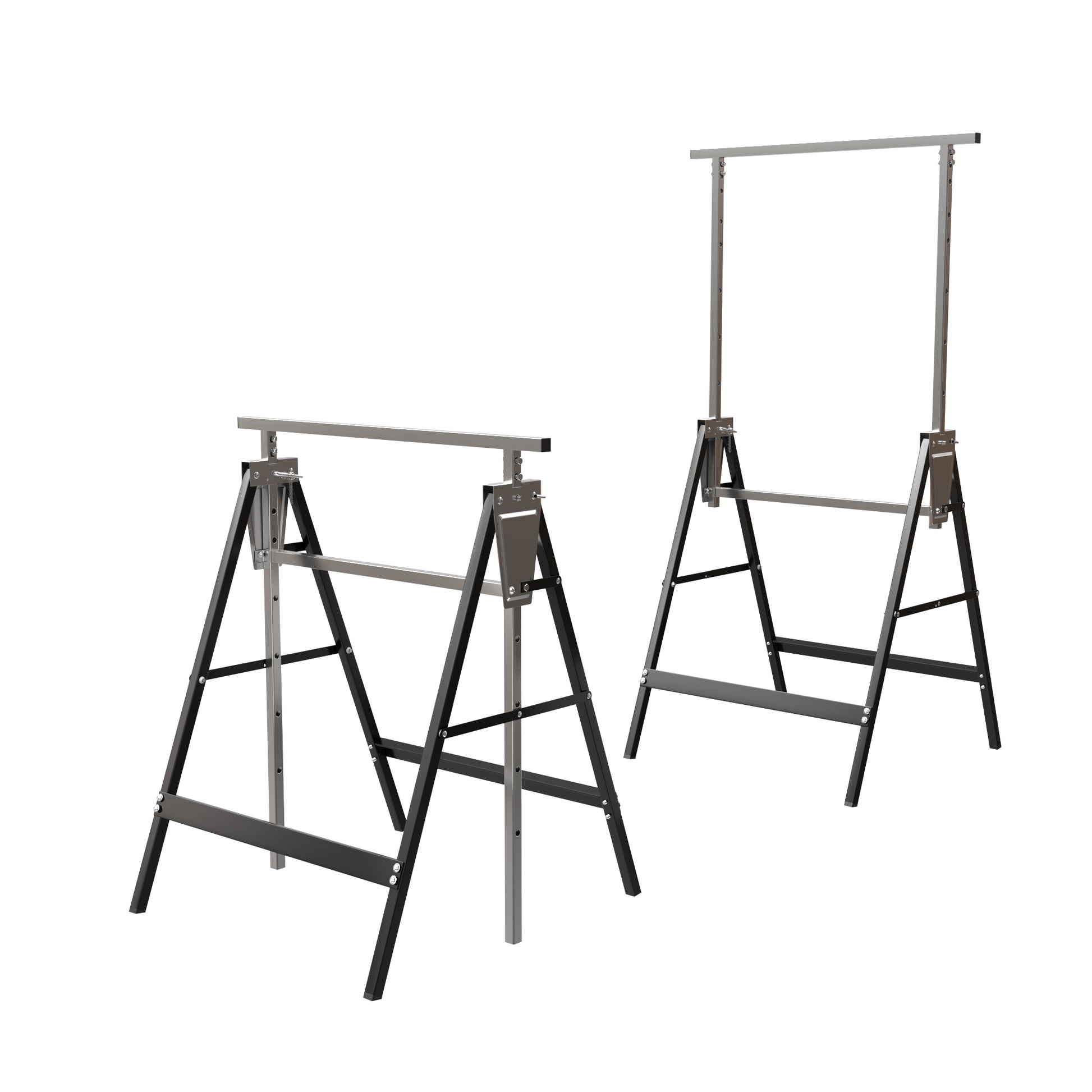 Sawhorse Lifting Bracket, Sawhorse Stand 2X4 Heavy Duty Sawhorse Adjustable Height 2 Pack Silver Stainless Steel