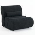Soft Pellet Velvet Recliner Comfortable Lounge Chair With Waist Pack Padding, Modern Design, Ideal For Living Room, Bedroom Or Office Black Matte Black Fabric