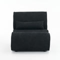 Soft Pellet Velvet Recliner Comfortable Lounge Chair With Waist Pack Padding, Modern Design, Ideal For Living Room, Bedroom Or Office Black Matte Black Fabric