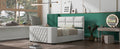 Queen Size Upholstery Tv Platform Bed Frame With Height Adjustable Headboard And Support Legs,Beige Queen Beige Upholstered