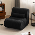 Soft Pellet Velvet Recliner Comfortable Lounge Chair With Waist Pack Padding, Modern Design, Ideal For Living Room, Bedroom Or Office Black Matte Black Fabric