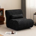 Soft Pellet Velvet Recliner Comfortable Lounge Chair With Waist Pack Padding, Modern Design, Ideal For Living Room, Bedroom Or Office Black Matte Black Fabric