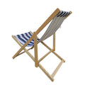 Populus Wood Sling Chair Blue Stripe Broad Dark Blue Strip Natural Wood