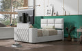 Queen Size Upholstery Tv Platform Bed Frame With Height Adjustable Headboard And Support Legs,Beige Queen Beige Upholstered