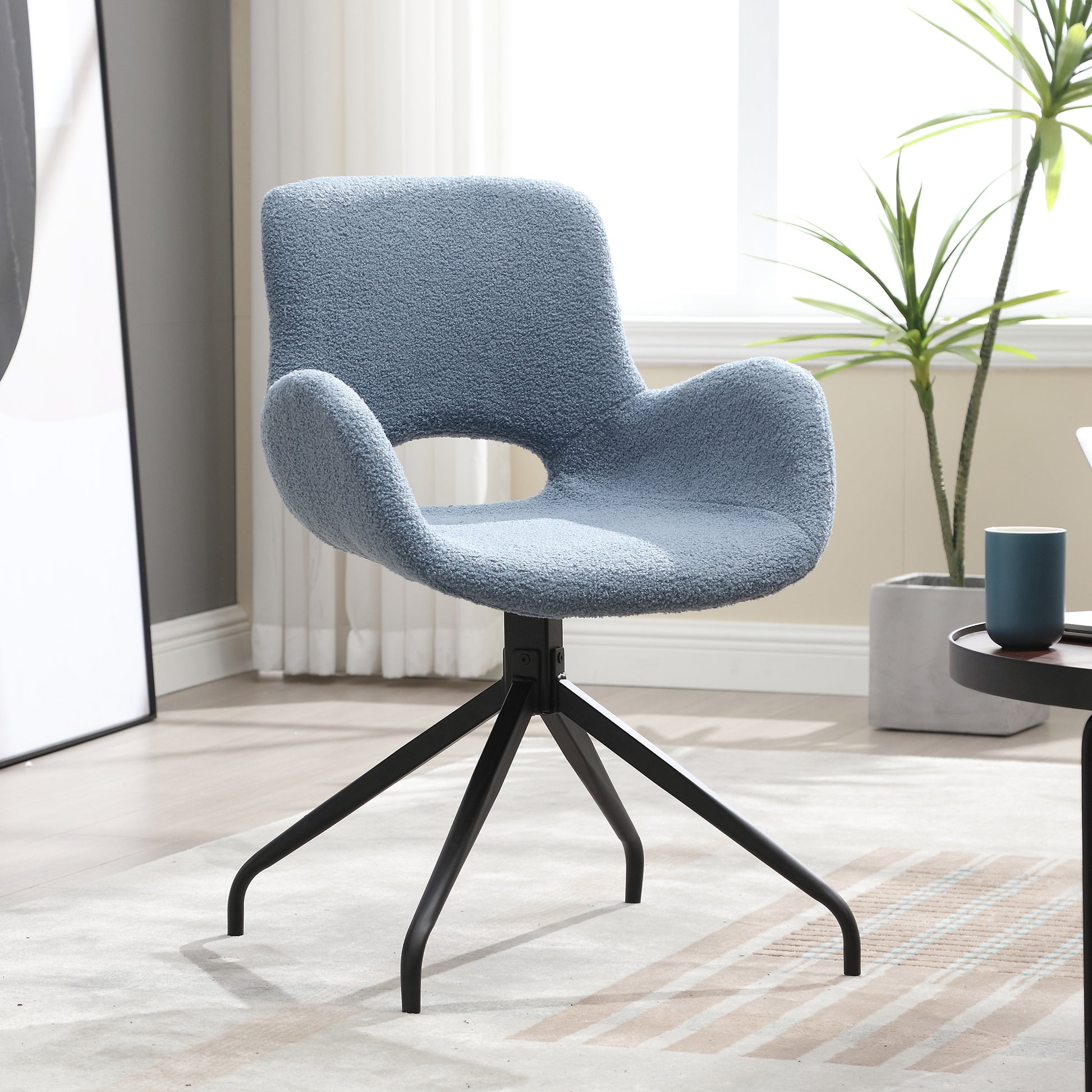 Ts Teddy Velvet Upholstered Chair With Metal Legs,Modern Accent Without Wheels, Home Office Chair Desk Chair Computer Task Chair With 360 Degree Rotating For Office Bedroom Living Room,Navy Blue Navy Blue Teddy