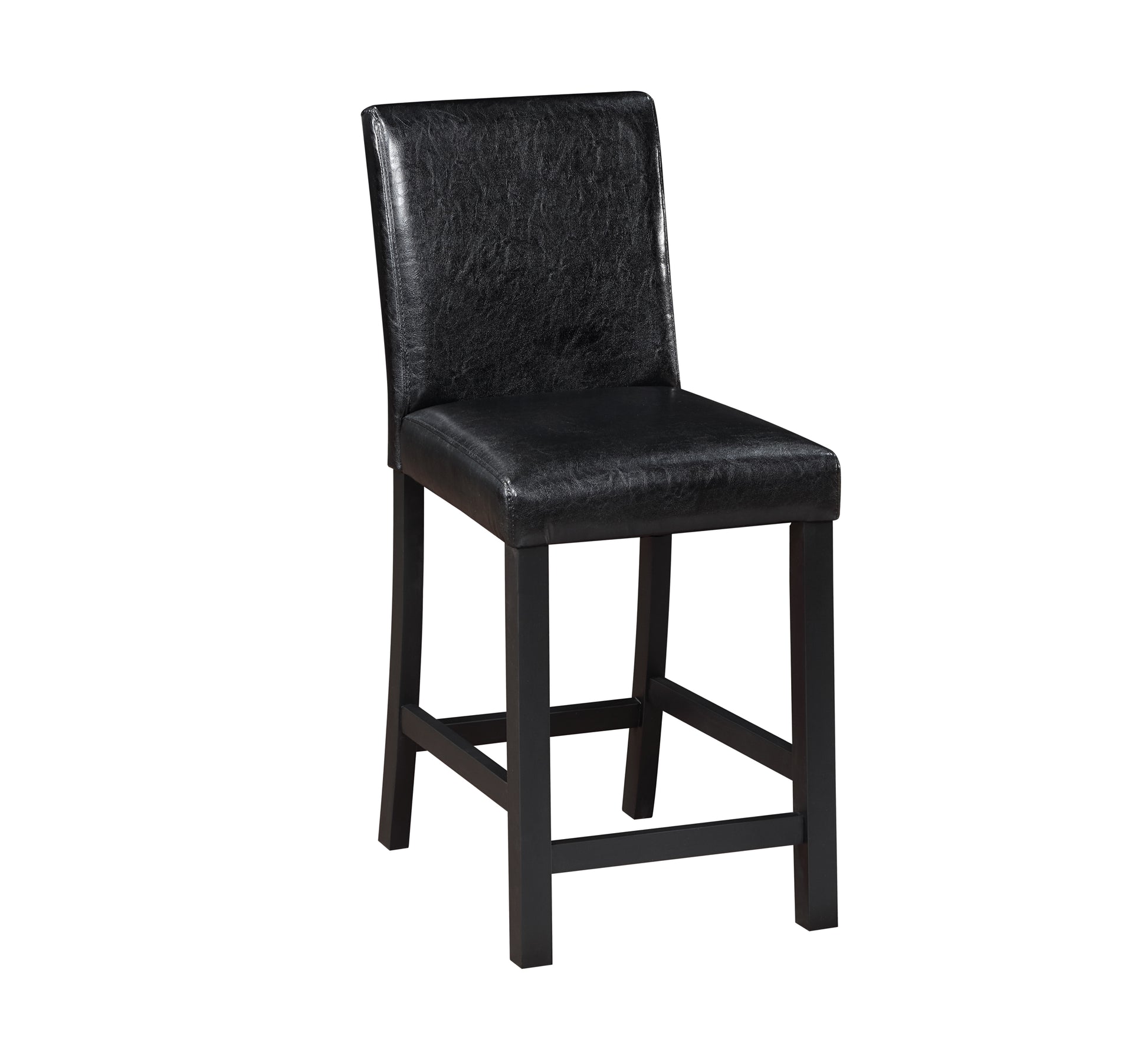 5 Piece Counter Height Table Set, Wooden Kitchen Table Set With Square Table And 4 Upholstered Chairs, Counter Height Dining Table With Crystal Decoration And Chair Set For Kitchen, Dining Room,Black Black Seats 4 Dining Room 4 Leg Square Dining Table