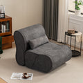 Soft Pellet Velvet Recliner Comfortable Lounge Chair With Waist Pack Padding, Modern Design, Ideal For Living Room, Bedroom Or Office Dark Gray Dark Gray Fabric 1 Seat