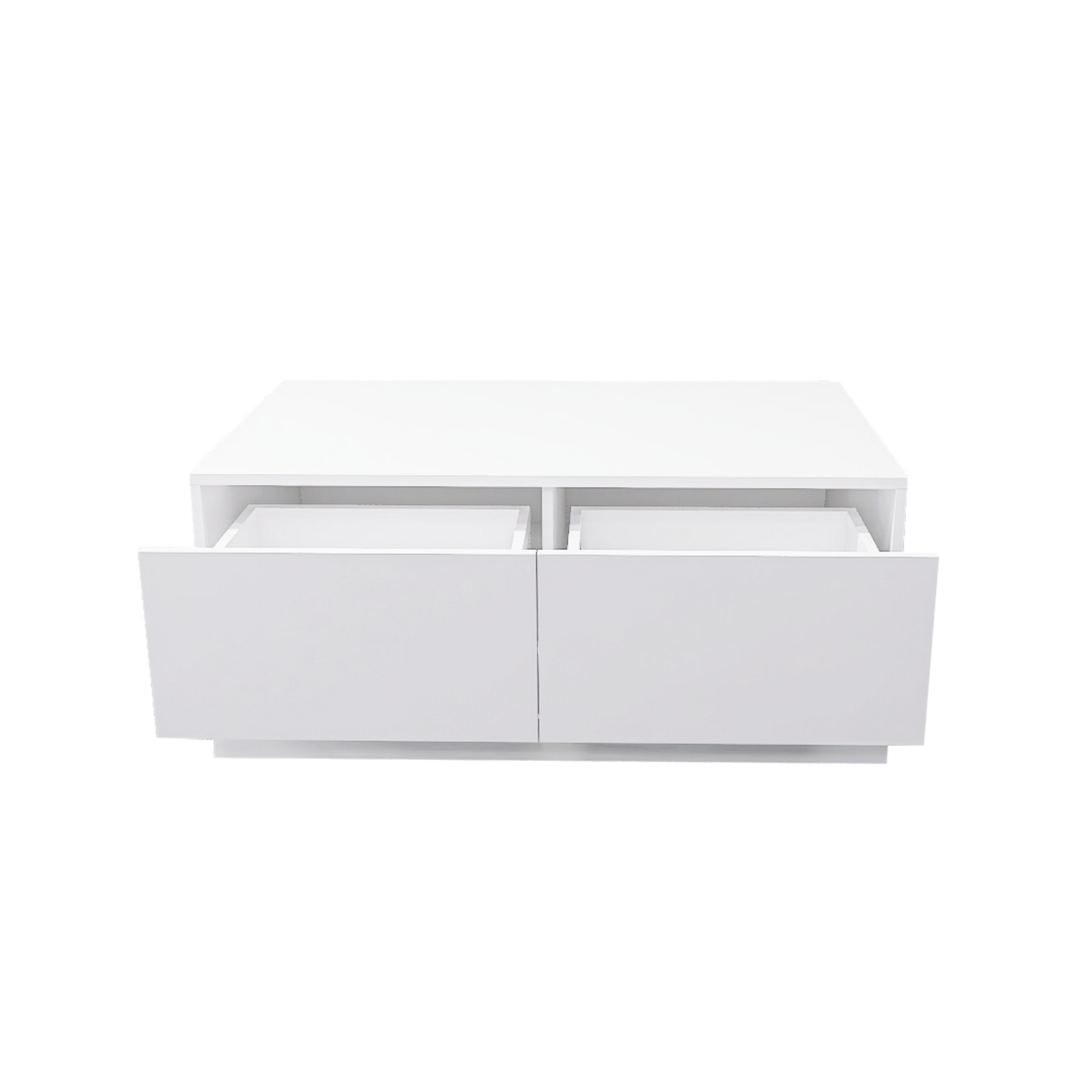 High Glossy Coffee Table With 2 Drawers Have Rgb Led Light With Buletooth Control White White Primary Living Space Rosewood Square Drawers Coffee & End Tables Lacquered Particle Board