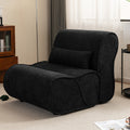 Soft Pellet Velvet Recliner Comfortable Lounge Chair With Waist Pack Padding, Modern Design, Ideal For Living Room, Bedroom Or Office Black Matte Black Fabric
