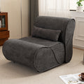 Soft Pellet Velvet Recliner Comfortable Lounge Chair With Waist Pack Padding, Modern Design, Ideal For Living Room, Bedroom Or Office Dark Gray Dark Gray Fabric 1 Seat