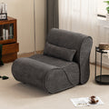 Soft Pellet Velvet Recliner Comfortable Lounge Chair With Waist Pack Padding, Modern Design, Ideal For Living Room, Bedroom Or Office Dark Gray Dark Gray Fabric 1 Seat