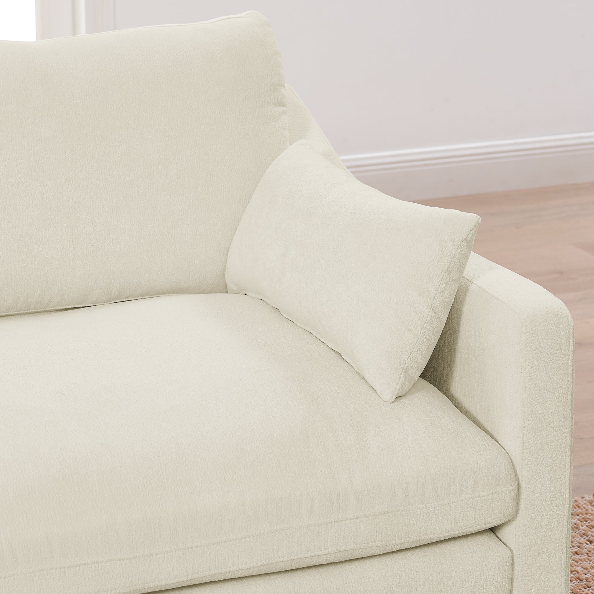 6 Seats Modular L Shaped Sectional Sofa With Ottoman,10 Pillows, Oversized Upholstered Couch W Removabled Down Filled Seat Cushion For Living Room, Chenille Beige Beige Chenille Wood Primary Living Space Soft Pillow Back Eucalyptus Square Arms Foam