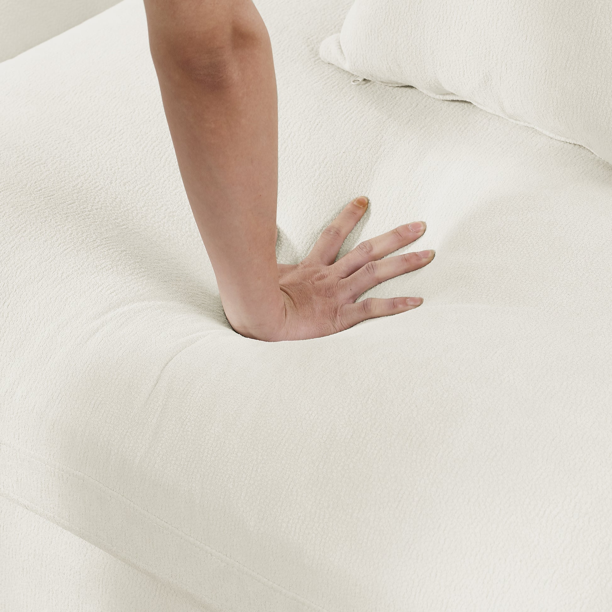 6 Seats Modular L Shaped Sectional Sofa With Ottoman,10 Pillows, Oversized Upholstered Couch W Removabled Down Filled Seat Cushion For Living Room, Chenille Beige Beige Chenille Wood Primary Living Space Soft Pillow Back Eucalyptus Square Arms Foam