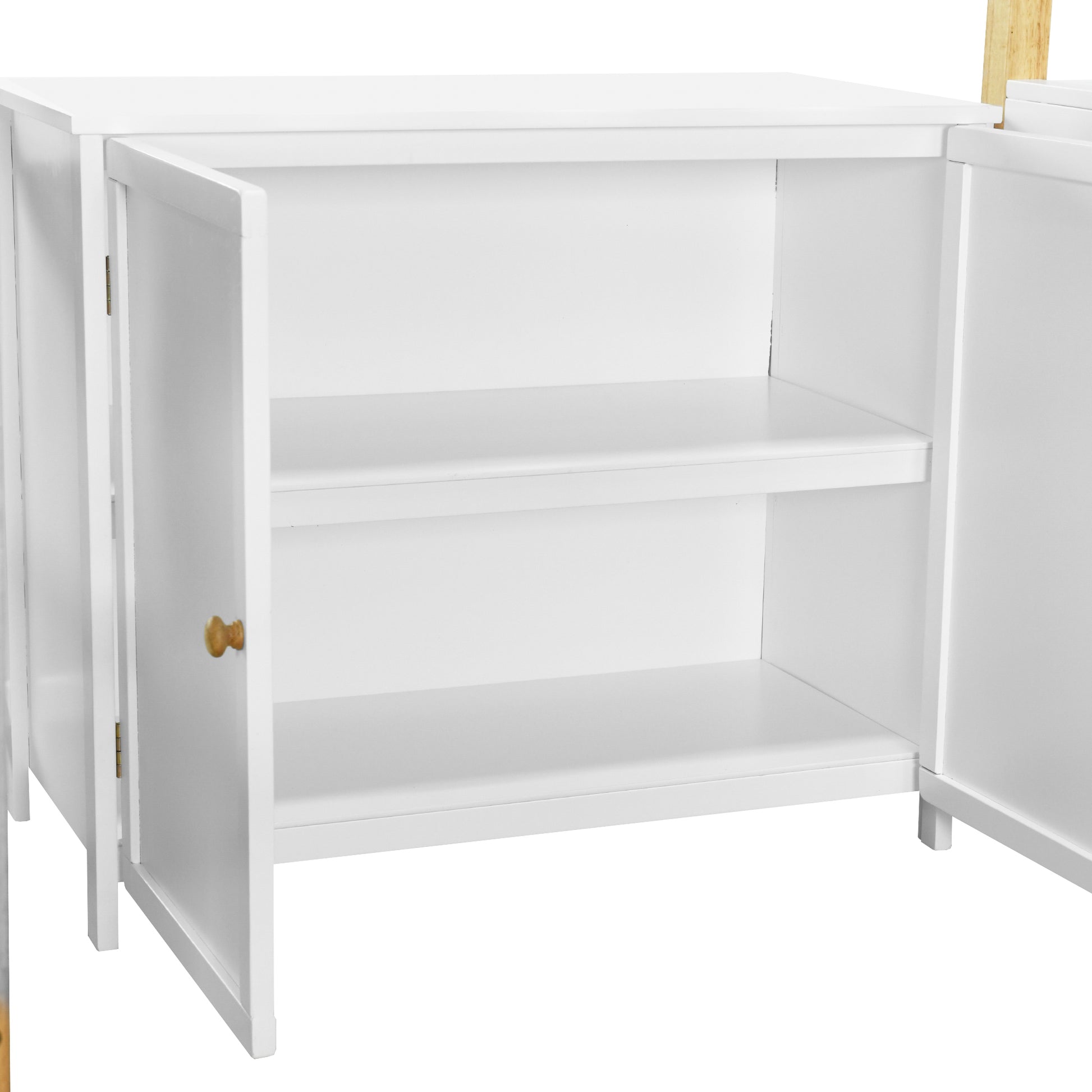 Full Size Wood Loft Bed With Built In Storage Cabinet And Cubes, Foldable Desk, White White Solid Wood Mdf