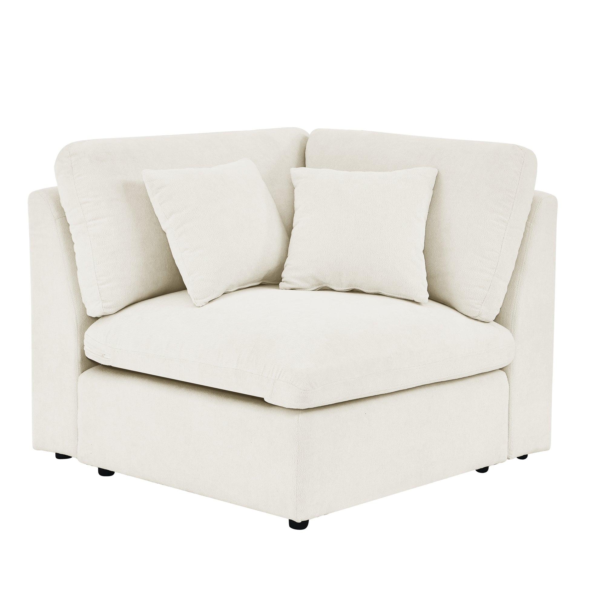 6 Seats Modular L Shaped Sectional Sofa With Ottoman,10 Pillows, Oversized Upholstered Couch W Removabled Down Filled Seat Cushion For Living Room, Chenille Beige Beige Chenille Wood Primary Living Space Soft Pillow Back Eucalyptus Square Arms Foam