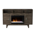 Avondale 61 Inch Electric Fireplace Tv Console For Tvs Up To 70 Inches, Minimal Assembly, Charcoal Brown Finish Electric Gray Primary Living Space Alder Yes Insert Electric Up To 40 No Grey 400 Vent Free Contemporary,Modern,Transitional Wood