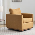 Mid Century Modern Swivel Accent Chair Armchair For Living Room, Bedroom, Guest Room, Office, Mustard Yellow 1 Mustard Yellow Linen