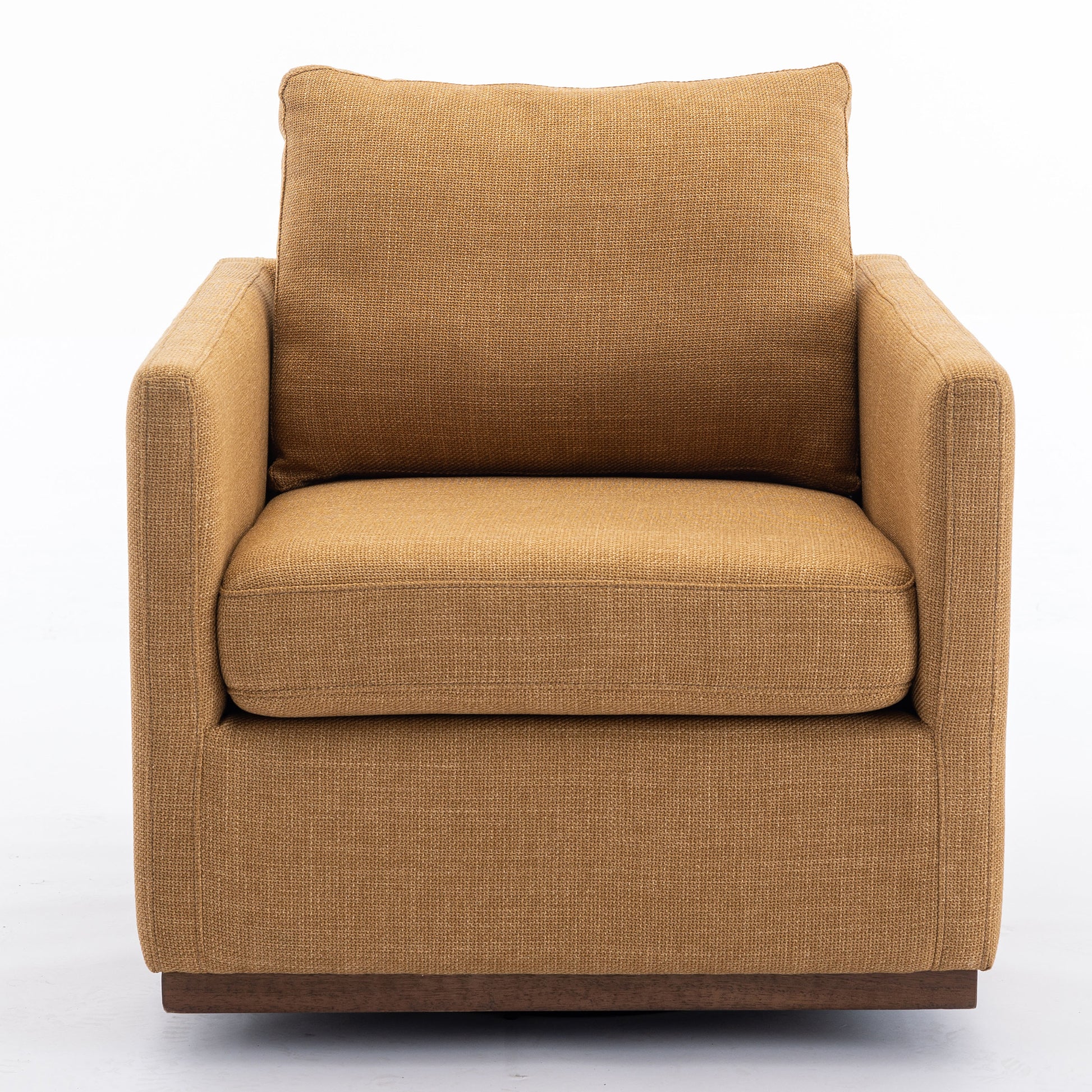 Mid Century Modern Swivel Accent Chair Armchair For Living Room, Bedroom, Guest Room, Office, Mustard Yellow 1 Mustard Yellow Linen