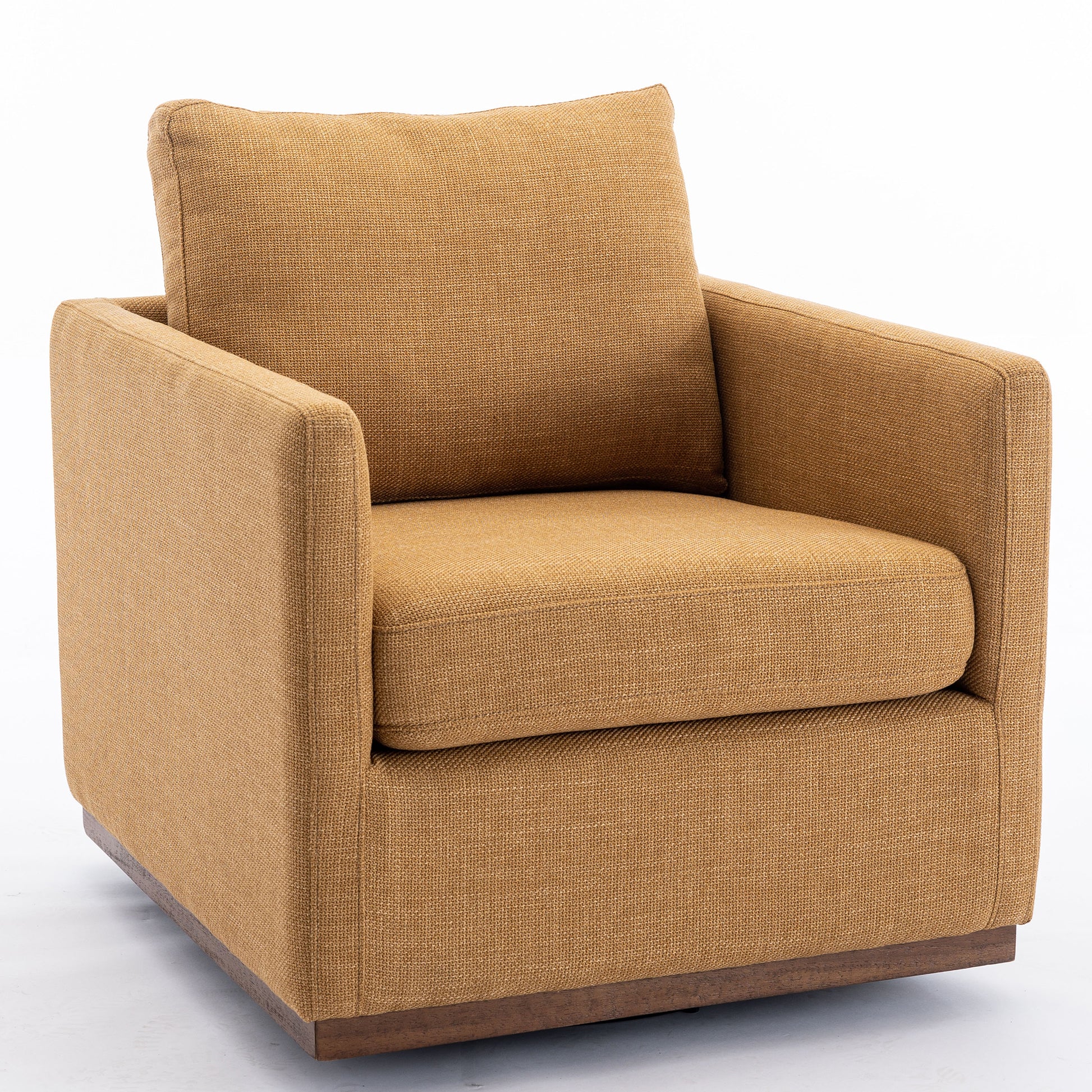 Mid Century Modern Swivel Accent Chair Armchair For Living Room, Bedroom, Guest Room, Office, Mustard Yellow 1 Mustard Yellow Linen