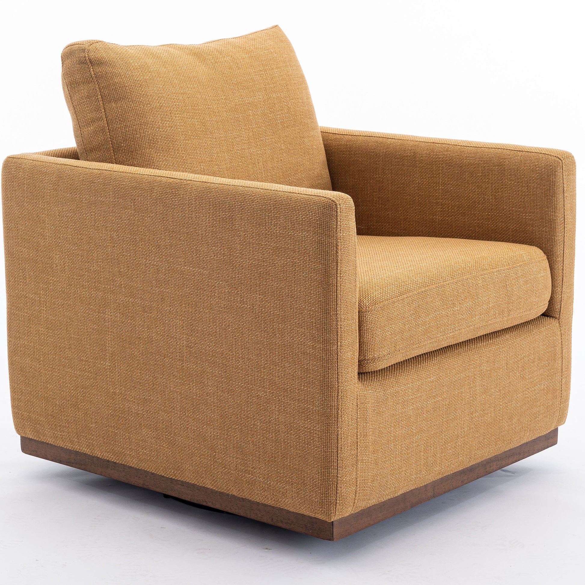 Mid Century Modern Swivel Accent Chair Armchair For Living Room, Bedroom, Guest Room, Office, Mustard Yellow 1 Mustard Yellow Linen
