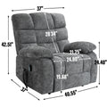 Lift Recliner Chair Heat Massage Dual Motor Infinite Position Up To 350 Lbs Large Electric Power Lift Recliners With Power Remote, Medium Firm And Heavy Duty, Grey White Metal Primary Living Space