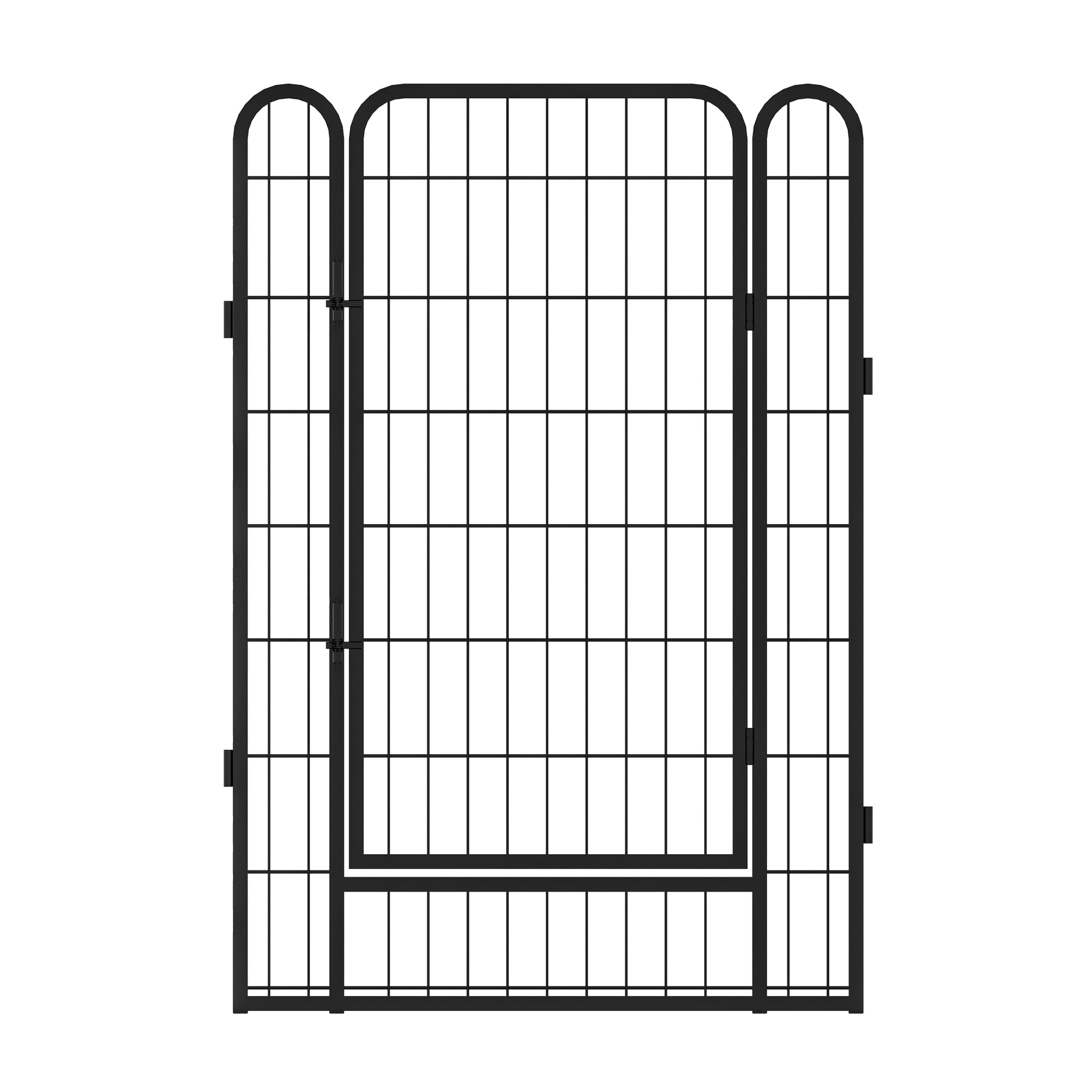6 Panels Heavy Duty Metal Playpen With Door,39.37"H Dog Fence Pet Exercise Pen For Outdoor, Indoor Black Metal