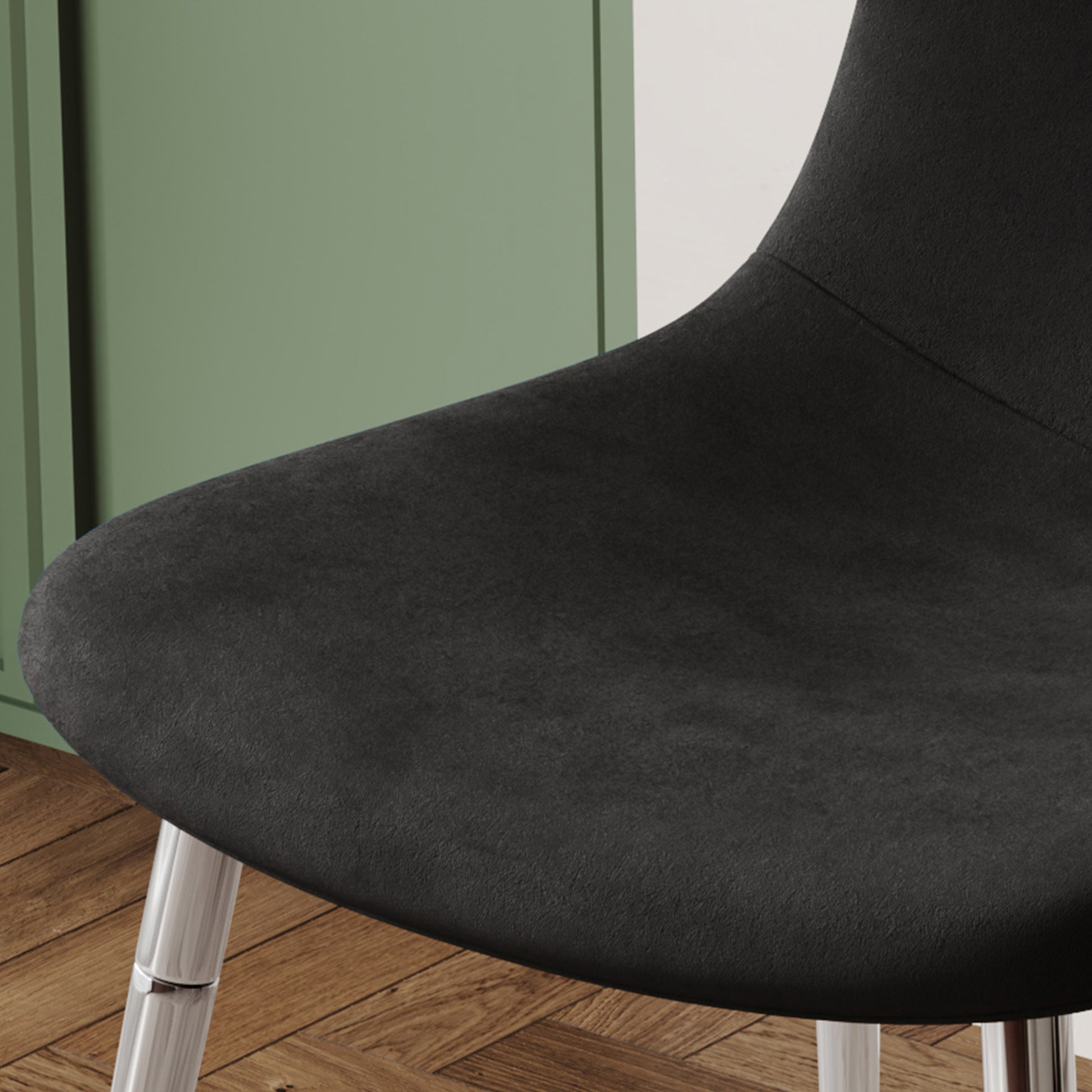 Dining Table Set Of 5, 0.32" Thick Tempered Glass Top Dining Table With Metal Legs And Four Fabric Dining Chairs, Table Size: 51.18" L X 31.50" W X 29.53" H Silver Tempered Glass