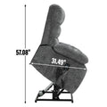Lift Recliner Chair Heat Massage Dual Motor Infinite Position Up To 350 Lbs Large Electric Power Lift Recliners With Power Remote, Medium Firm And Heavy Duty, Grey White Metal Primary Living Space