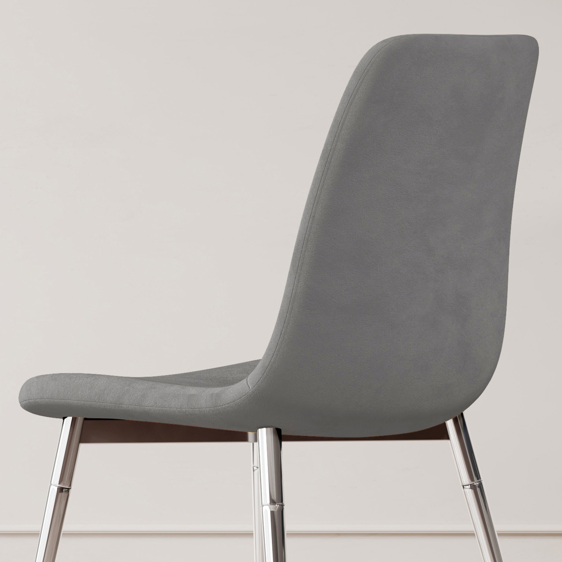 Dining Table Set Of 9, 0.32" Thick Tempered Glass Top Dining Table With Metal Legs And Eight Fabric Dining Chairs, Table Size: 62.99" L X 35.43" W X 29.92" H Silver Tempered Glass