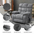Lift Recliner Chair Heat Massage Dual Motor Infinite Position Up To 350 Lbs Large Electric Power Lift Recliners With Power Remote, Medium Firm And Heavy Duty, Grey White Metal Primary Living Space