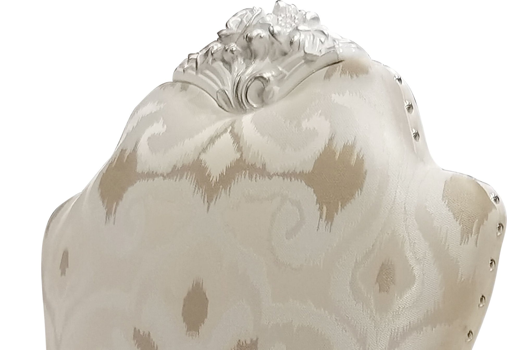 Dresden Side Chair Set 2 , Fabric & Bone White Finish Dn02242 White Fabric