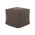 Naima Contemporary Fabric Square Pouf, Dark Brown Dark Brown Fabric