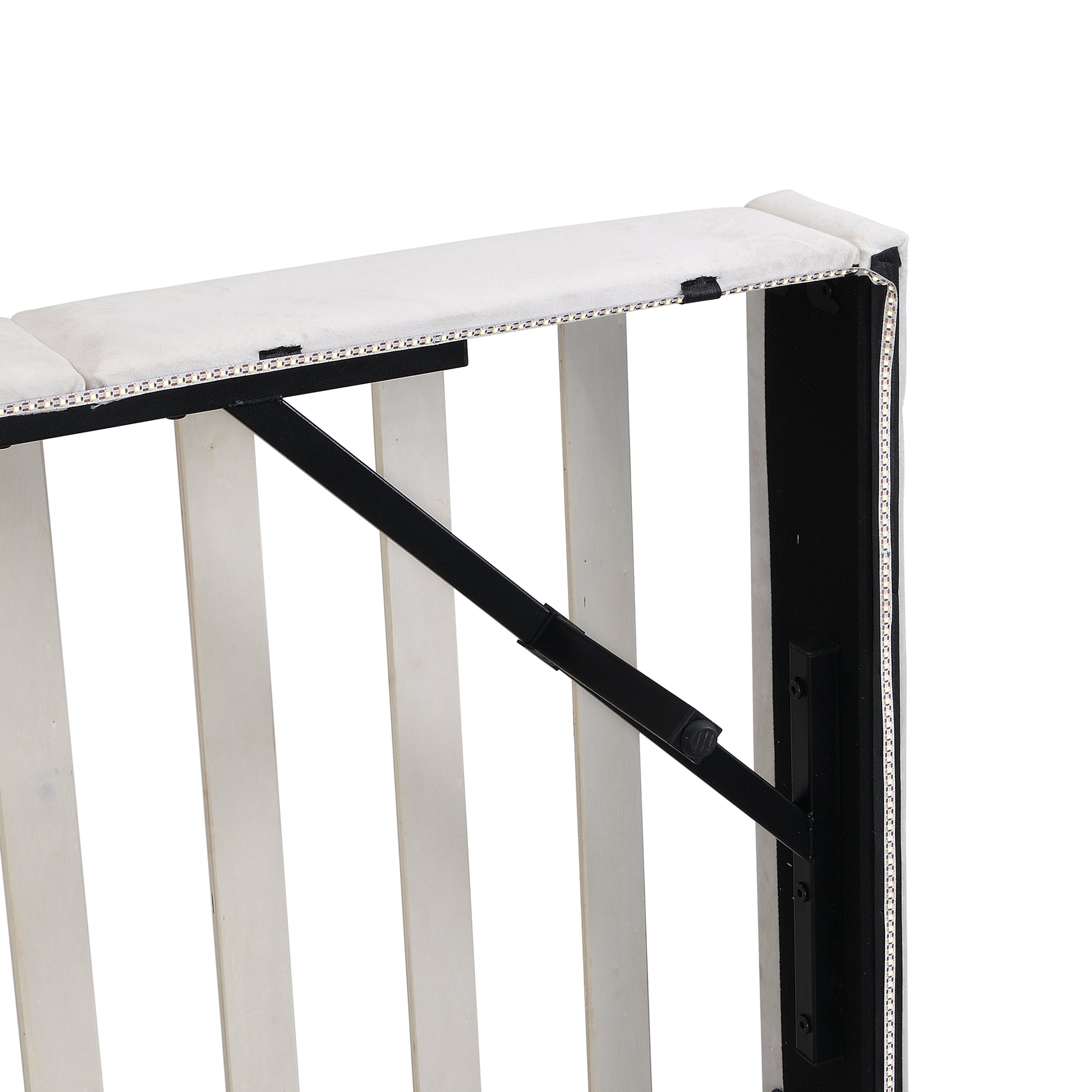 Full Size Upholstery Platform Bed Frame With Led Light Strips,Headboard Storage Space And Two Usb Charging Deisgn,Beige Beige Upholstered