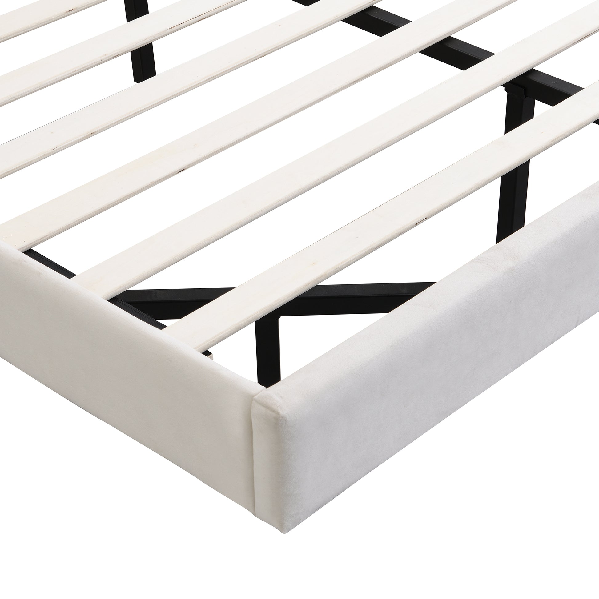 Full Size Upholstery Platform Bed Frame With Led Light Strips,Headboard Storage Space And Two Usb Charging Deisgn,Beige Beige Upholstered