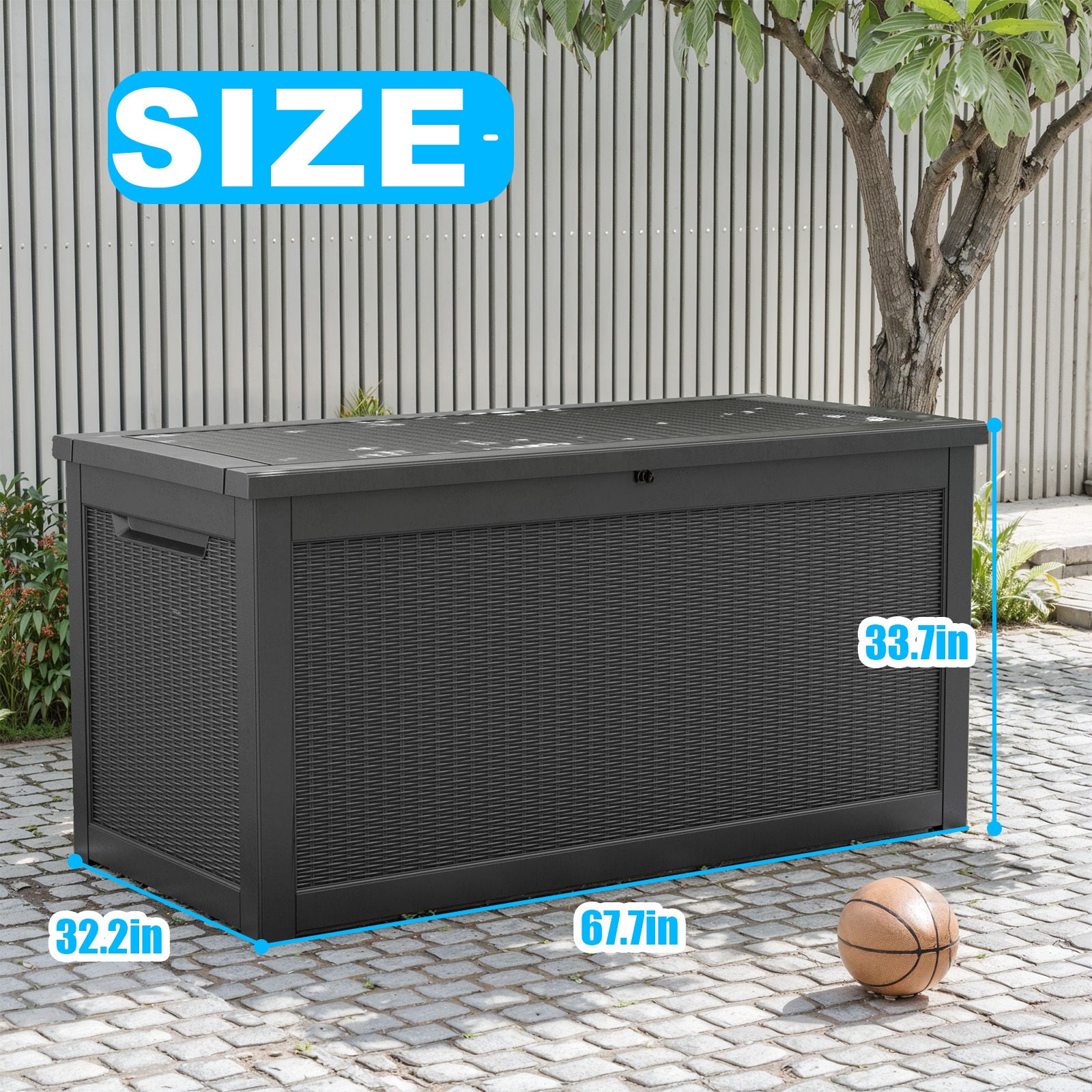 260 Gallon Deck Box, Waterproof Resin Large Outdoor Storgae Box For Patio Furniture, Patio Cushions, Gardening Tools, Pool And Sports Supplies, Lockable Black No Complete Patio Set Black Water Resistant Frame Garden & Outdoor Classic Complete Patio Sets